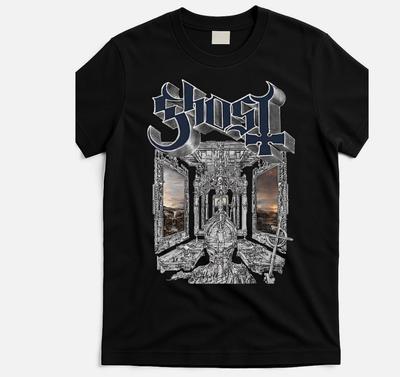 Футболка с глиттером Ghost Skeletá, Мерч тура группы Ghost 2025, Футболка для любителя рок-музыки