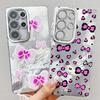 For Samsung Galaxy S25 Ultra Case Bowknot Pattern Design IMD PC+TPU Phone Back Cover with Glass Lens Film