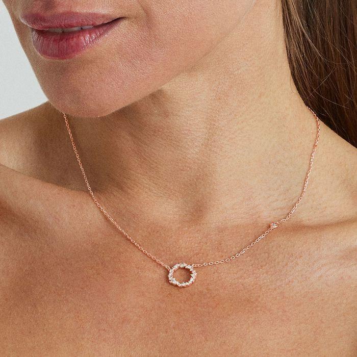 Collier - Thilak - Argent 925 - Plaqué Or Rose 18 Carats - Zircone - Taille Unique