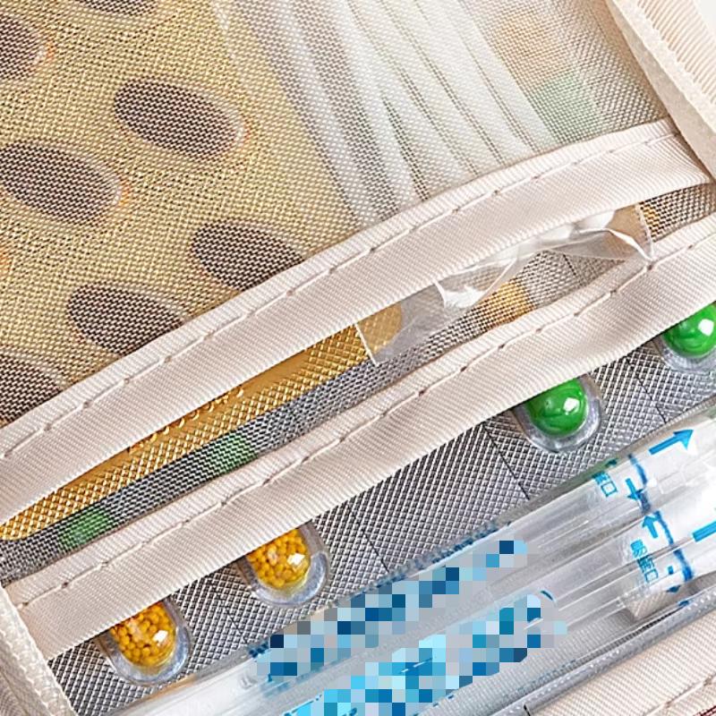 Portable Pocket Polyester Medicine Bag Outdoor Travel Camping Medical Bag First Aid Kit Bandaid Disinfection Supplies Organizer