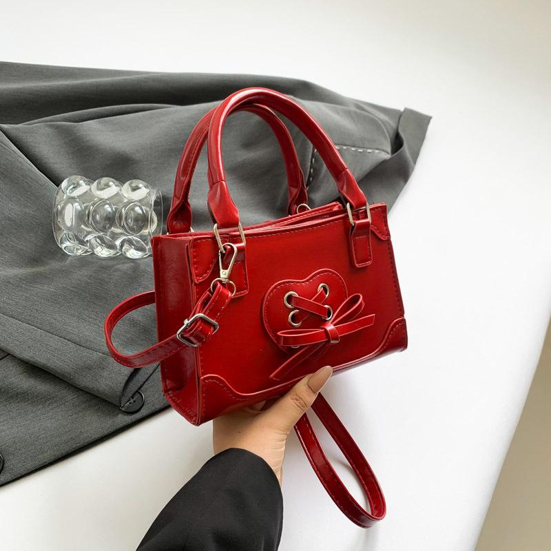 Легкая Роскошь Высокая Ценность Плечевая Маленькая Квадратная Сумка Осенняя Мода Бант Простая Повседневная Сумка Мессенджер