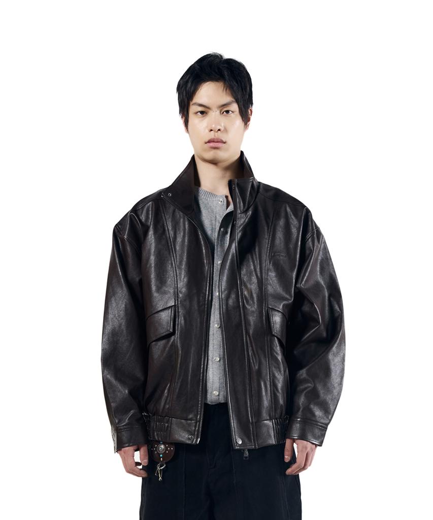 Aakam Dad Leather Jacket (Brown)