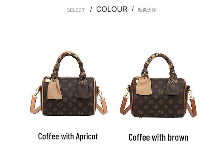 Vintage European & American Monogram Boston Pillow Bag – Women’s Handbag, Shoulder or Crossbody Style