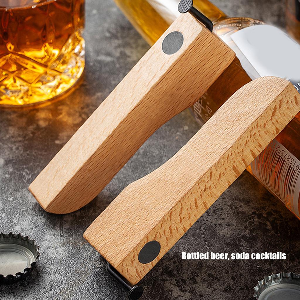 Набор из 5 открывалок для пивных бутылок с гвоздями из массива дерева с эргономичной ручкой, средство для снятия крышек для напитков для домашнего использования, кухонные аксессуары