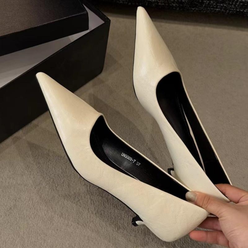 Fashion French Style Temperament Women Pumps 2025 Fashion Pointed Toe Thin Low Heels Shoes Elegant Party Solid Color Soft Women Pumps