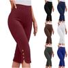 Women's Solid Color Slim Fit Sporty Seven-Quarter Pants