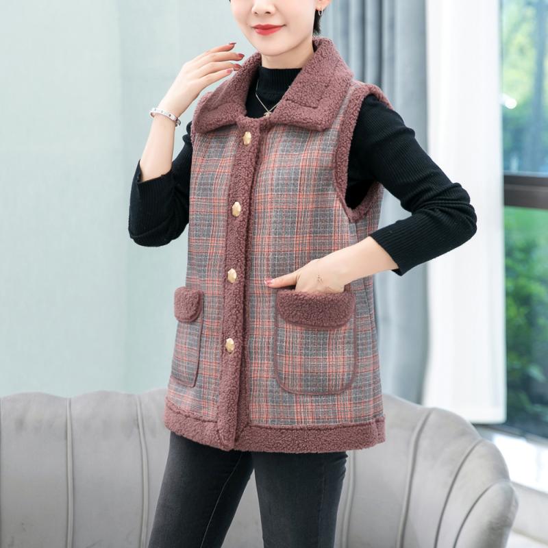 Женский жилет из флиса без рукавов, короткое пальто, женская куртка, жилет для пожилых мам среднего возраста, верхняя одежда на осень и зиму 5XL