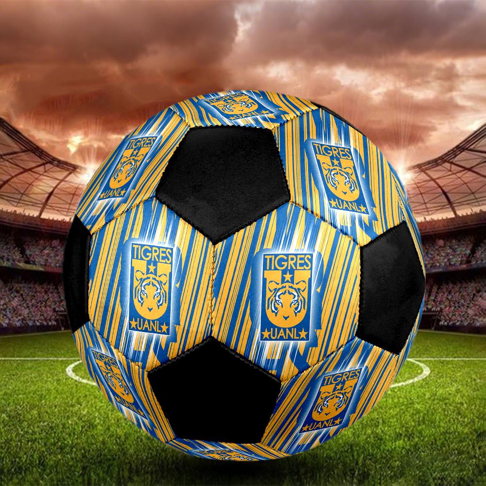 Tigres UANL Indoor Soccer Ball Colorful Machine Stitched PVC Size 5 Team Training Competition Ready Durable High-Bounce Cool Sports Gift