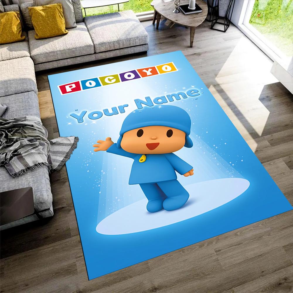 Pocoyo Customizable Name Carpet Perfect for Balcony Hallway Dining Room Living Rooms Anti-slip Rug Office home decor Birthday Christmas Gift