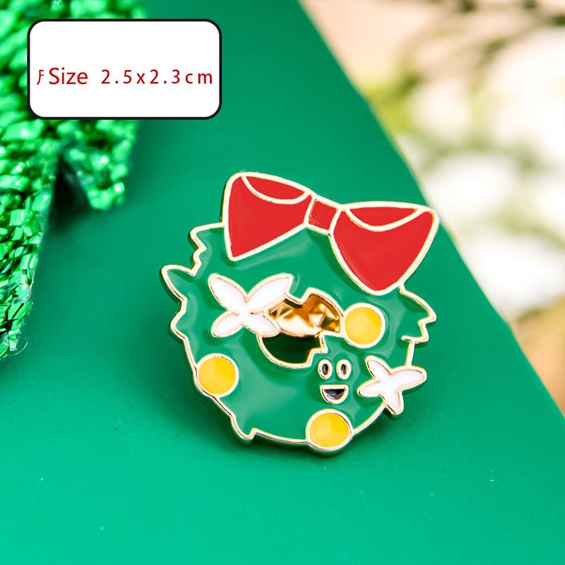 Модная металлическая рождественская брошь мультфильм милый Санта-Клаус снеговик дерево лось эмалированный значок одежда аксессуары подарки