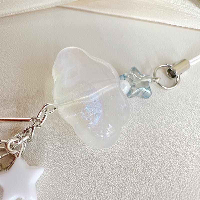 Transparent Simple Cloud Phone Charms Acrylic Mobile Strap Sweet Phone Anti-Lost Chain Backpack Decoration Accessories Gifts
