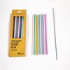 8.6-inch (220mm) Reble Silicone Straws – Set of 8 Soft Pastel Straws + Cleaning Brush + Kraft box – BPA-Free, Dishwasher Safe – Great for