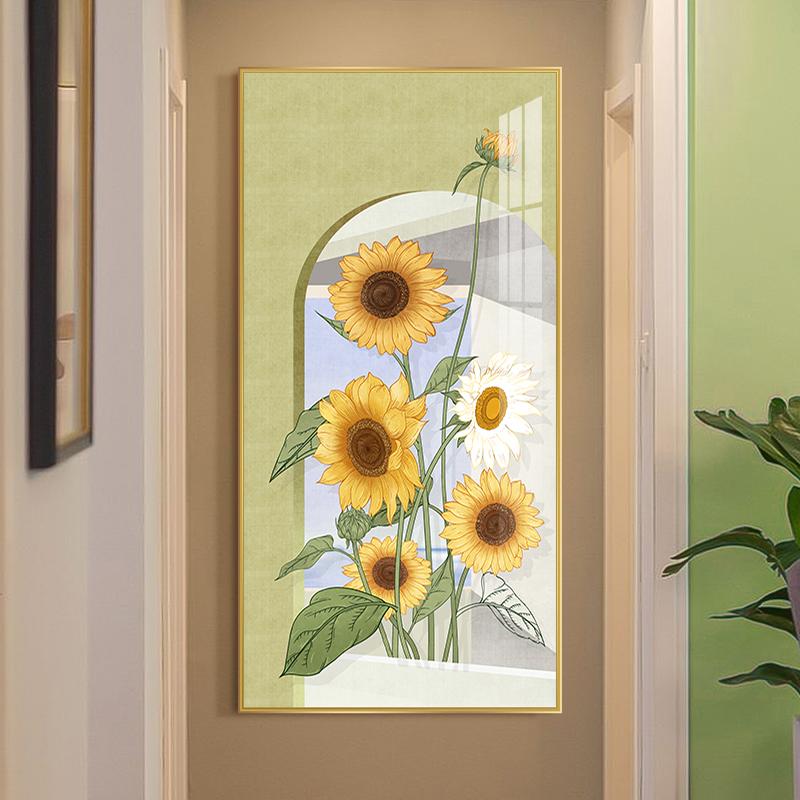 Скандинавский холст с подсолнечником, картина с цветочным пейзажем, постеры с растениями и листьями, принты, украшение для гостиной, крыльца, настенное искусство Cuadros