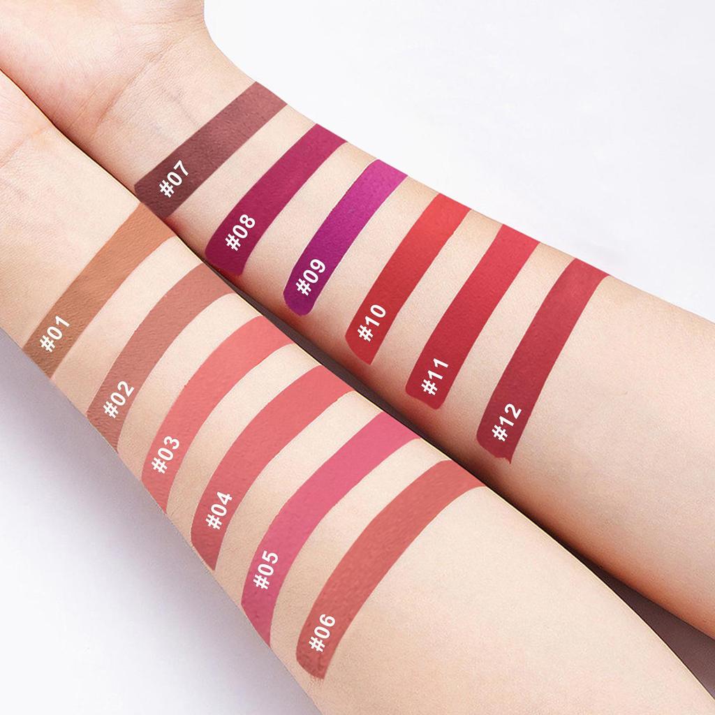 HANDAIYAN Matte Waterproof Lip Gloss Sexy Lipgloss Liquid Lipstick Nude Pink Purple Makeup Long Lasting Tinted Lip Glaze