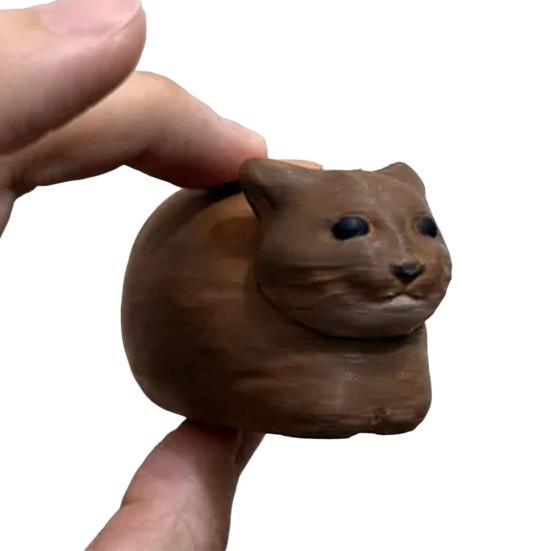 Вращающаяся фигурка кота-мем, 3D-печатная PLA-статуэтка вращающегося котенка, скульптура для домашнего офиса, украшение рабочего стола, орнамент, мем, коллекционный подарок
