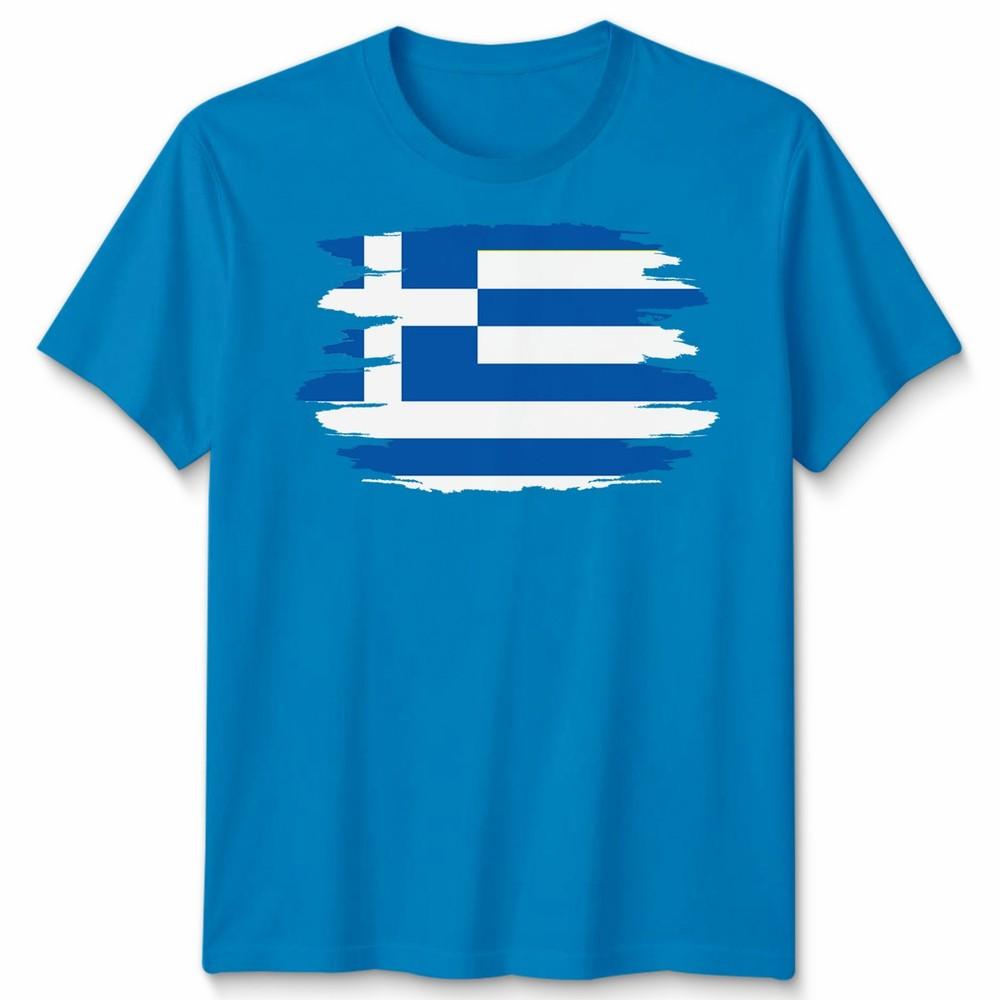 Torn Greece Flag Unisex T Shirt Greek Pride Distressed Design Graphic Tee