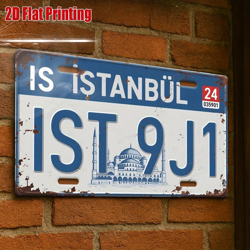 Istanbul Hagia Sophia License Plate AL Sign - Vintage Durable Metal Plaque Wall Decor, Home Office Bar Man Cave Wall Art