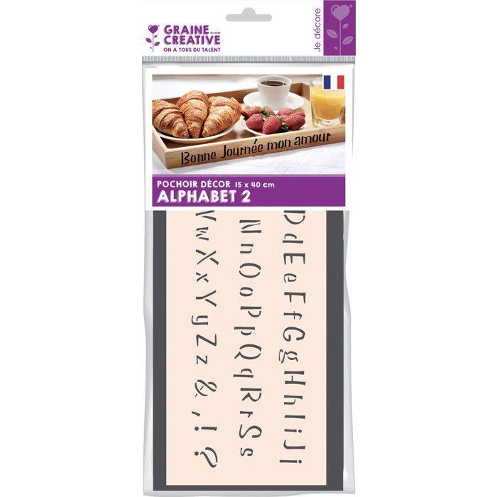 Pochoir 15 x 40 cm Alphabet n°2