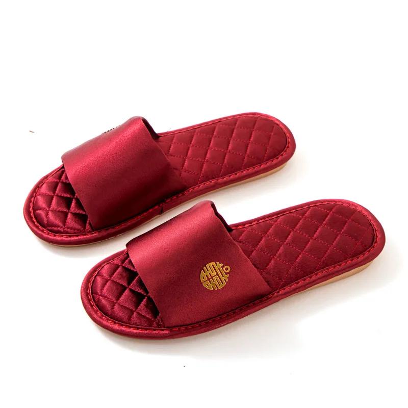 Тапочки женские домашние милые тапочки с бантом свадебные женские тапочки для пар мужские домашние сандалии на плоской подошве женские сексуальные туфли Pantuflas