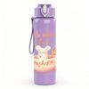 1PC Little Miss Chef Letter Graphic 750ml Color Plastic Sports Water Bottle Leakproof Flip Straw Lid For Sports Office Home Use