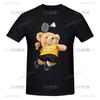 Teddy Bear Playing Badminton Print Cotton Tshirt Harajuku Streetwear Short Sleeve Tee Shirt Unisex Unisex Graphic Summer Unisex Tops Unisex