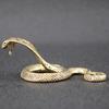 Латунная фигурка змеи, винтажная китайская модель змеи со знаком зодиака, мини-животное Боа из металла