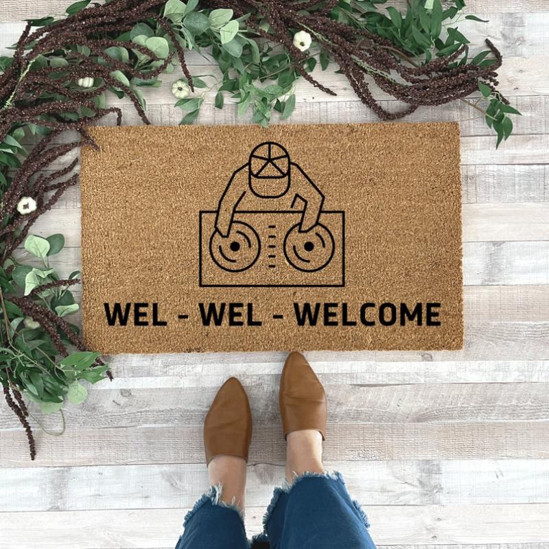 Personalized  Coir Doormat Funny Outdoor Doormat Gift for DJ Modern Doormat Entryway Rug Front Door Mat Men New Home Gift