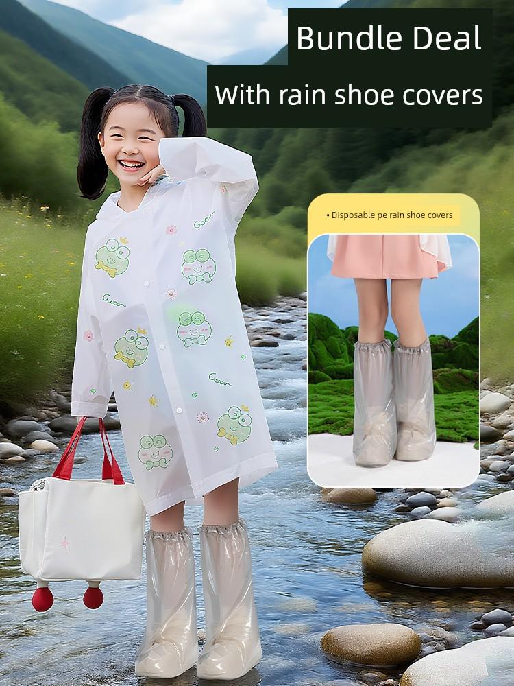 Disposable Raincoat for Children, Suitable for Outdoor Activities and School Trips, Long Full-Body Style, Individually Packaged, Portable, Thickened