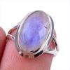 Кольцо из стерлингового серебра 925 пробы с натуральным радужным лунным камнем, размер 6 M3F29