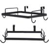 Jiawu Trash Storage Holder, Trash Bag Rack Hanging Trash Bag Holder Iron Hook Designed for Household Kitchen Cabinets Doors and Cupboards(Black)