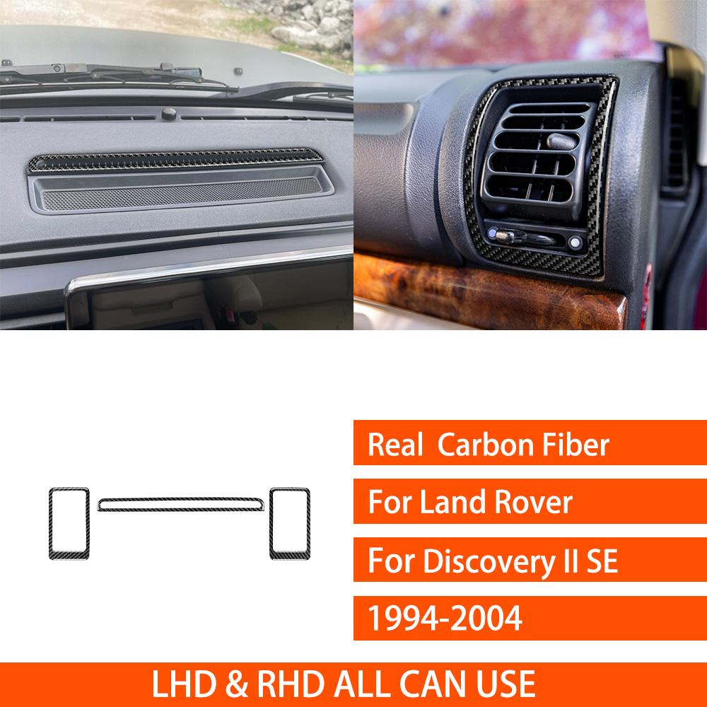 For Land Rover Discovery 1994-2004 Real Carbon Fiber Stickers Central Radio Cup Holder Panel Car Accessories Interior decorative