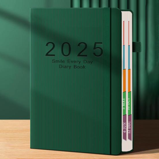 Ежедневник 2025 г. Одна страница в день Янв-Дек A5 Ежедневник 2025 Ежедневник Ежемесячные вкладки Твердый переплет 2025 Почасовая книга встреч