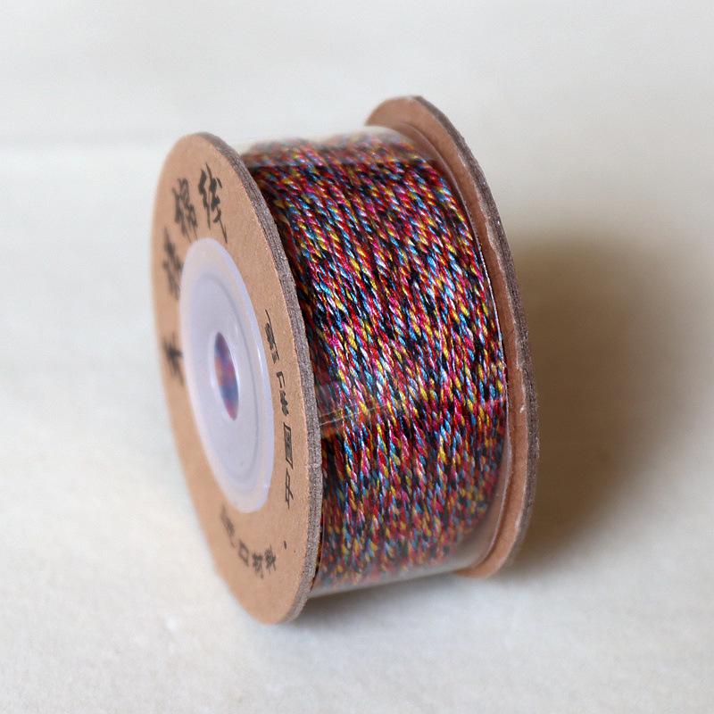 Hand-rubbed Multicolor Cotton Thread for DIY Prayer Beads Bracelet Stringing - Non-Elastic Woven Thread.