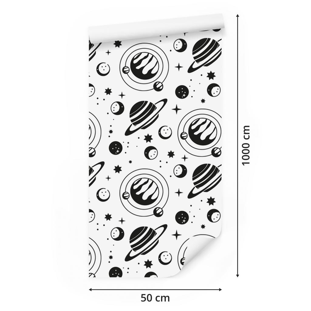 Women and Astrology Wallpaper Graphite, Brown and Gray 50x1000