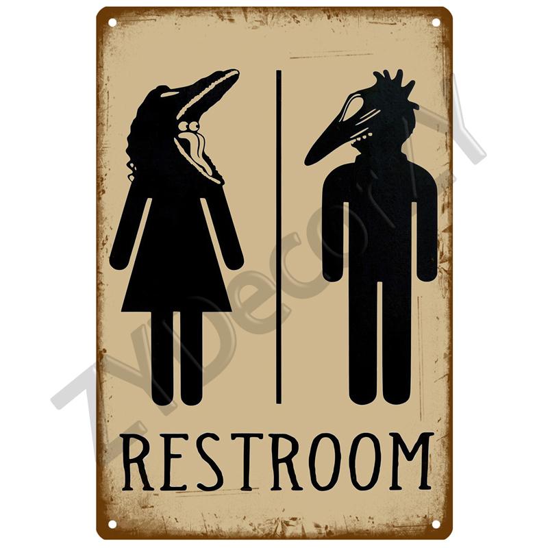 WC туалетная жестяная вывеска плакат винтажные настенные постеры металлический знак декоративная настенная тарелка кухонная табличка металлический винтажный декор аксессуары