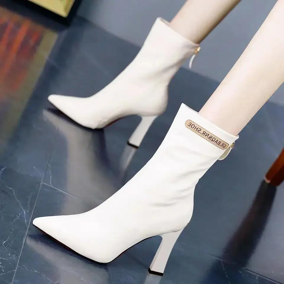 Winter 2024 New In Fashion Ladies Mid Calf Shoes Comfortable and Elegant Spring Y2k Large Size Warm Sale Women's Half High Boots