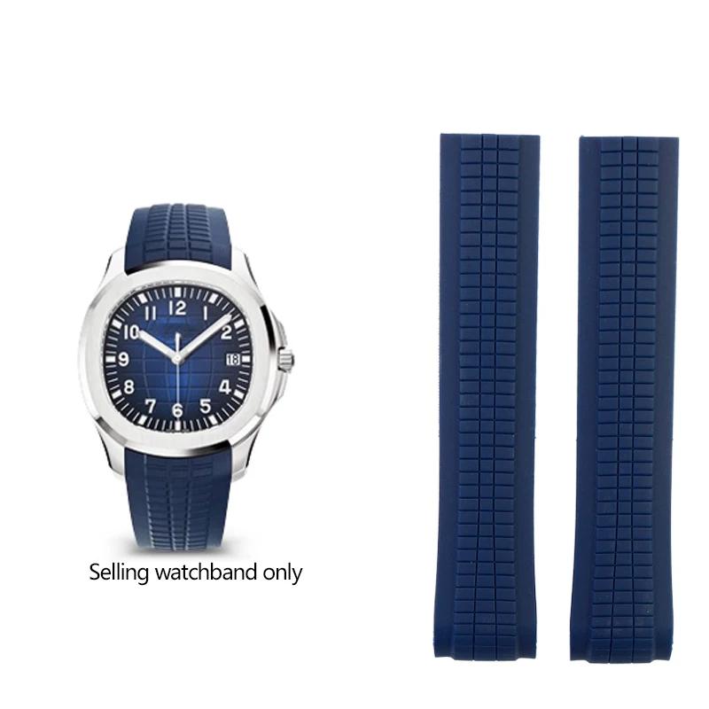 Silicone Watch Strap for Patek Philippe Silicone Watch Strap Men's Grenade 5164/5167 Original Black Sports Rubber Watchband 21mm