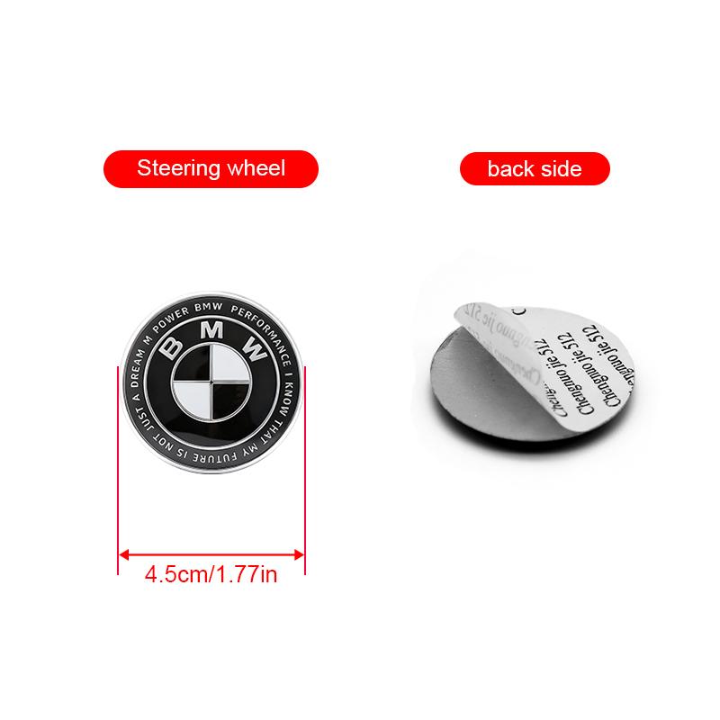 For BMW 5SE28 1/4/7Pcs Car Hood Front Rear Trunk Emblem Steering Wheel Sticker Hub Center Cap For BMW F18 F10 E64 E63 E60 E52 E83 E46 E92 E90