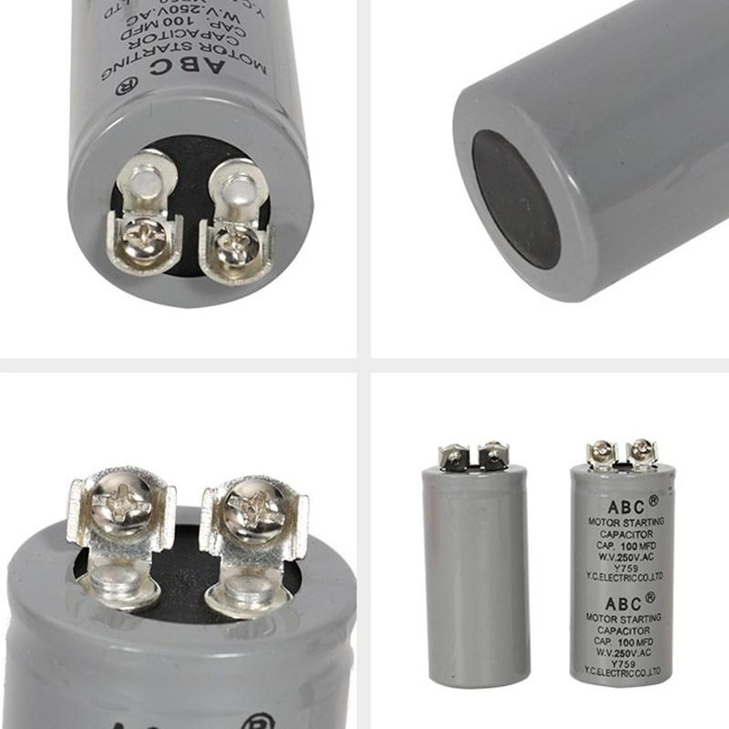 AC250V 75MFD 75uF 150MFD 150uF 200MFD 200uF Круглый конденсатор переменного тока для запуска электродвигателя
