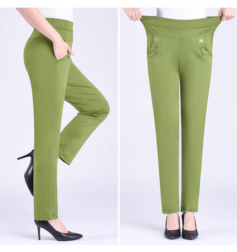 Льняные женские летние брюки с эластичной талией — повседневный стиль для мам среднего и пожилого возраста