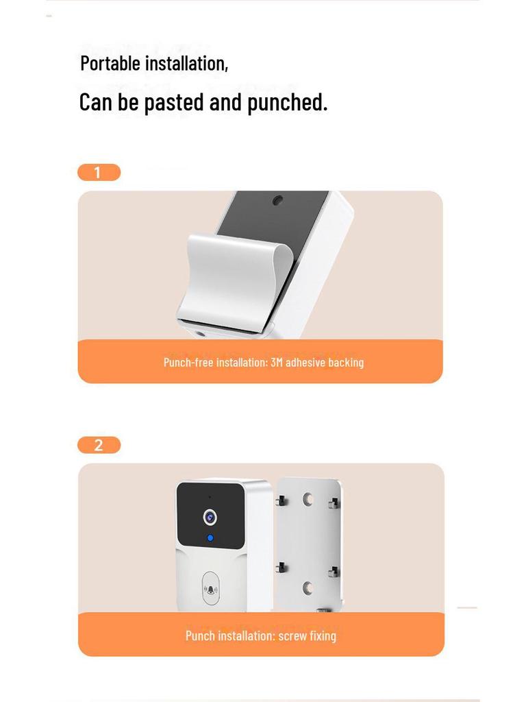 Умная WiFi-видеокамера дверного звонка с HD-ночным видением и удаленным доступом