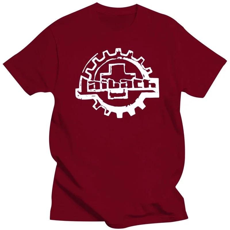 ЛОГОТИП LAIBACH ИНДУСТРИАЛЬНЫЙ ДАРКВЕЙВ АВАНГАРДНЫЙ ЭКСПЕРИМЕНТАЛЬНЫЙ НОВЫЙ ЧЕРНЫЙ ФУТБОЛКА Лето Короткий рукав Хлопок Модная футболка