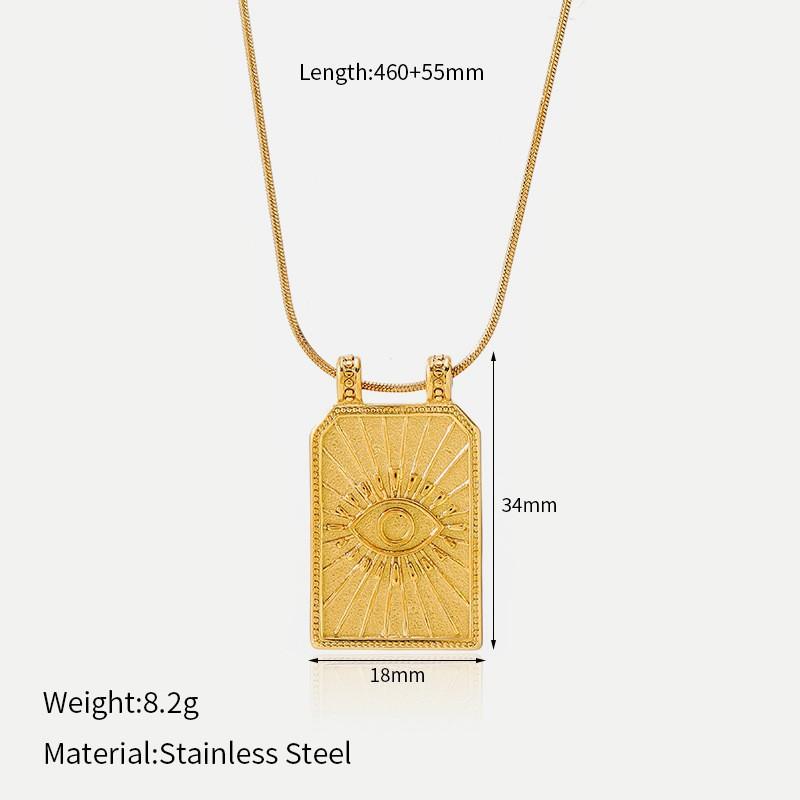 Best Selling Tarot Devil's Eye Necklace Color Oil Drip Craft Stainless Steel Gold Plated Non-Fading Clavicle Chain