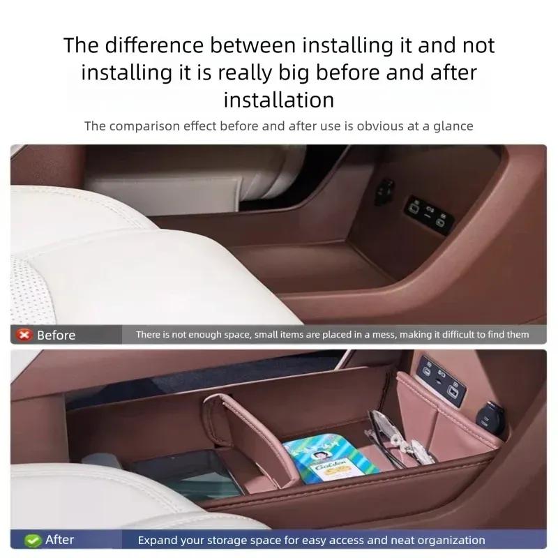 For BYD M9 Leather Central Control Lower Storage Box Interior Organizer Tray Modification Accessories