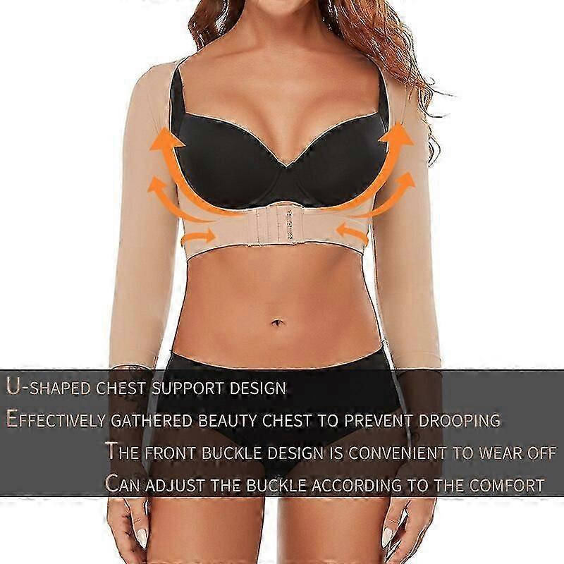 Upper Arm Shapers Compression Long Sleeves Women Arm Shapewear Humpback Posture Corrector Shoulder Breast Support Push Up TopsBack & Lumbar Support Cu