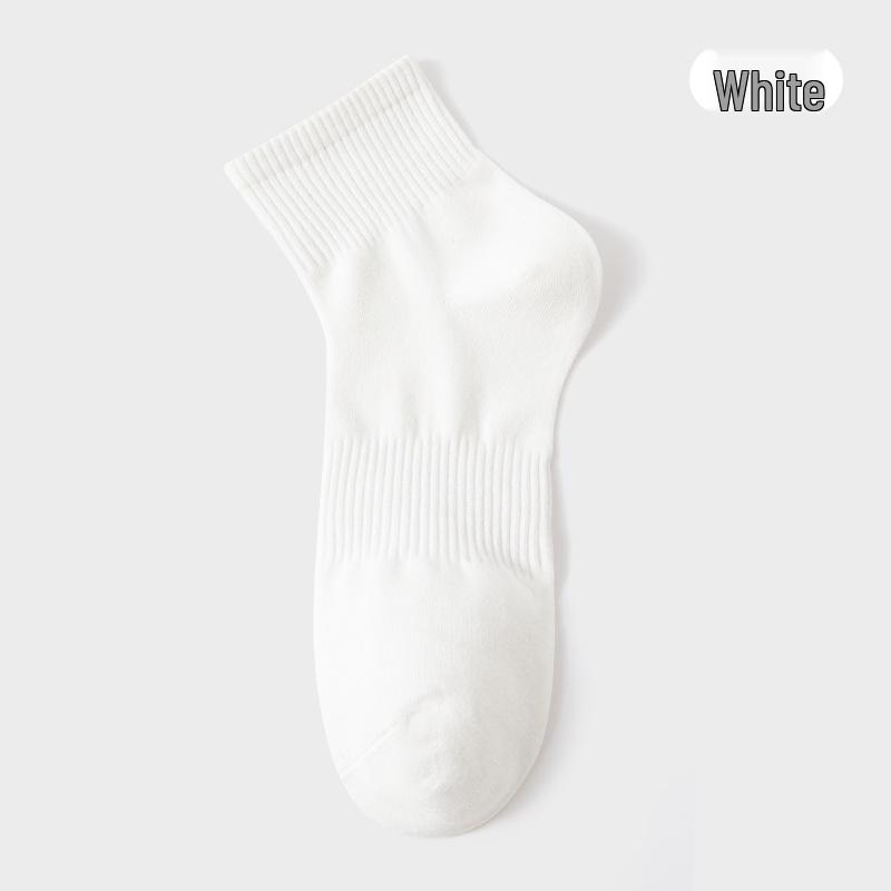 Мужские весенне-летние носки до середины икры из гребенного хлопка - Не скатывающиеся, Устойчивые к запаху, Утолщенные спортивные носки (Твердый цвет)