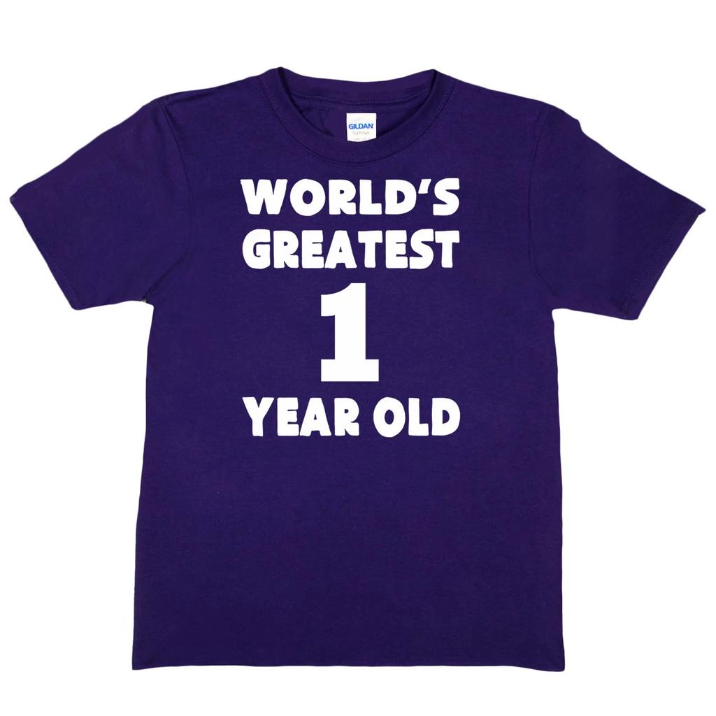 Worlds Greatest 1 Year Old 1st Birthday T-shirt Happy Birthday Tee Age 1 Gift