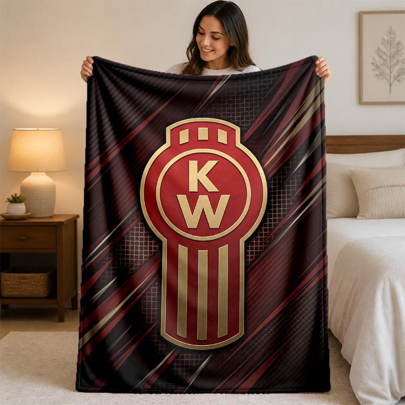 Kenworth Print Flannel Blanket Cozy Lightweight Plush Throw Blanket For Bed Sofa Household Use