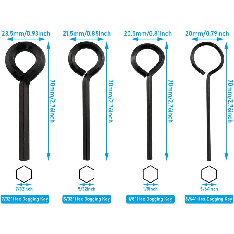 Hex Door Control Keys 4 Pack Practical Emergency Exit Push Bar Access Keys for Station Airport Public Places