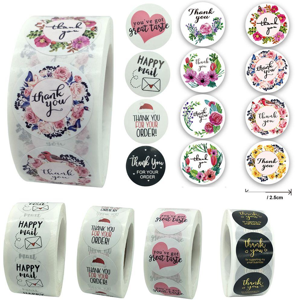 Mail Package Label Sticker roll Self Adhesive Thank You Stickers Gift Paper Sticker Sealing Craft